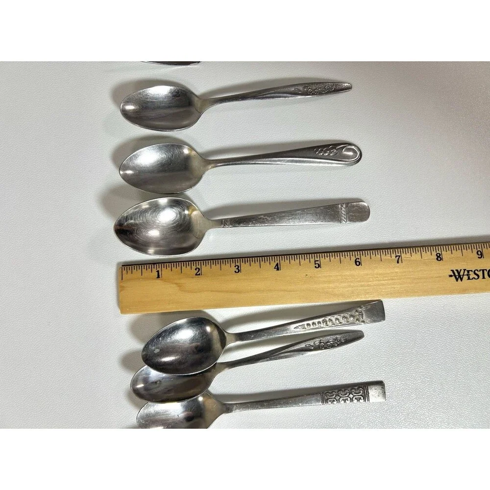 Lot Of 10 pc Mismatched Spoons, Fork Silverware See Pics Gata Superior Stainless